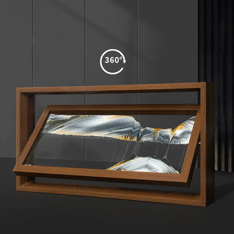 3D Rotatable Sandscape Moving  - Engraved Wood Frame 评论和价格
