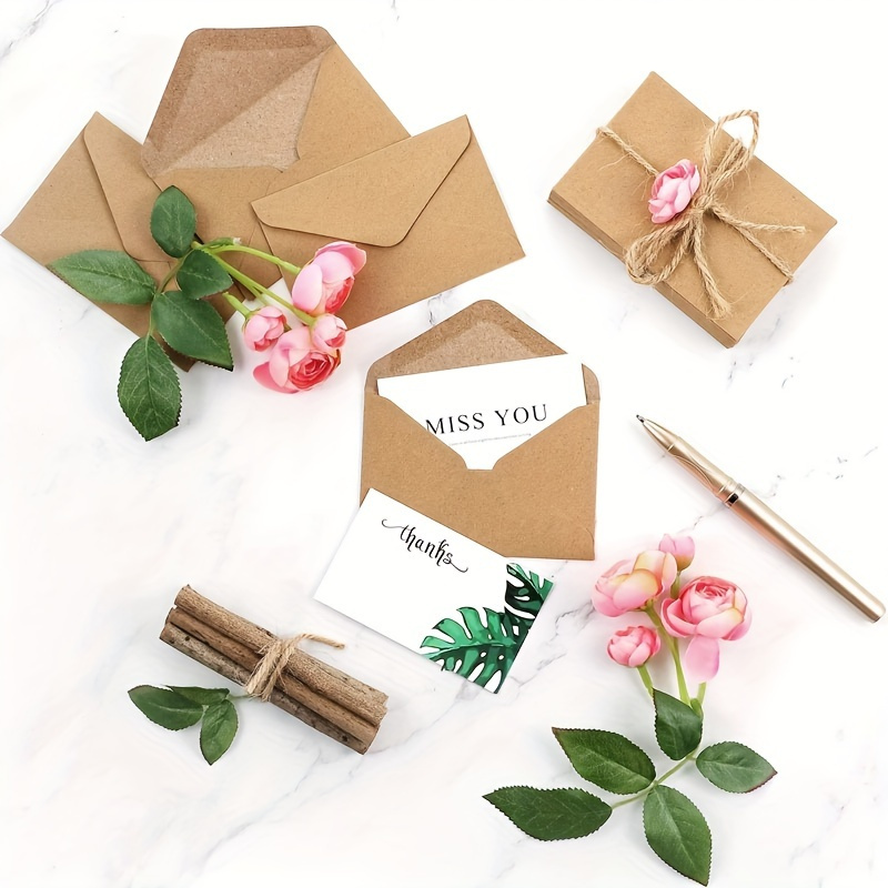 50/100pcs Kraft Paper Envelope - Wax Seal Letter Kit 评论和价格