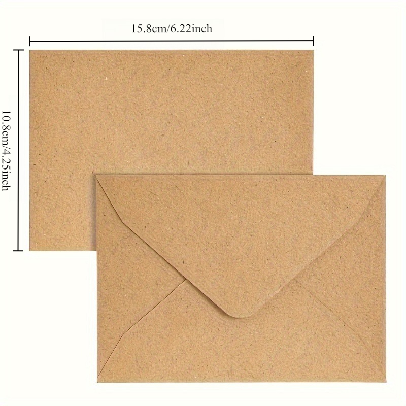 50/100pcs Kraft Paper Envelope - Wax Seal Letter Kit 评论和价格